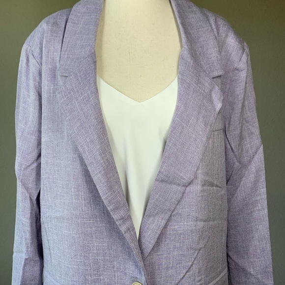 EUC Aaron & Amber Lilac Purple lined jacket sz Medium oversized. - Picture 3 of 10